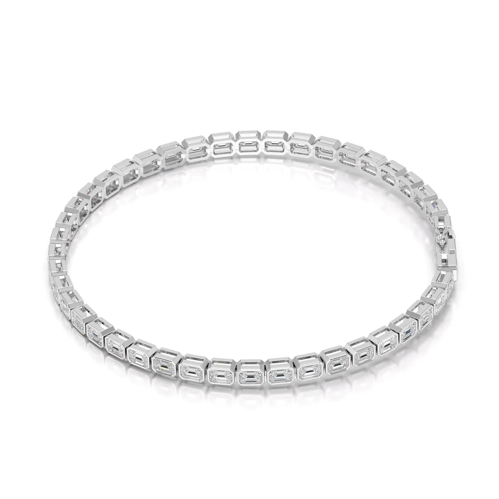 5 CT Emerald Cut Diamond Bezel Tennis Bracelet Jama Jewels