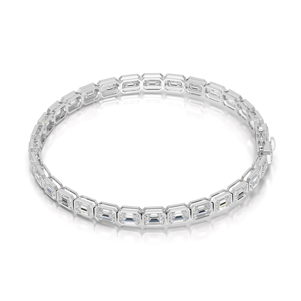 9.90 CT Emerald Cut Diamond Bezel Tennis Bracelet Jama Jewels