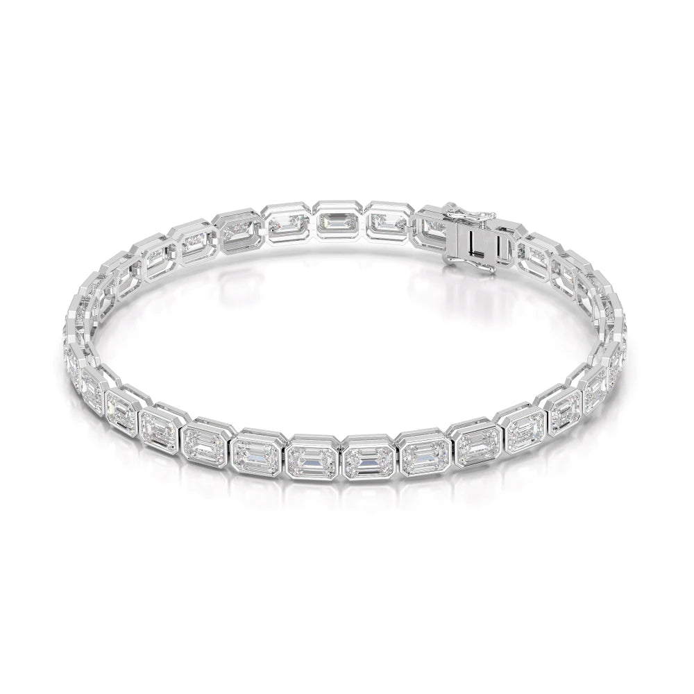 9.90 CT Emerald Cut Diamond Bezel Tennis Bracelet Jama Jewels