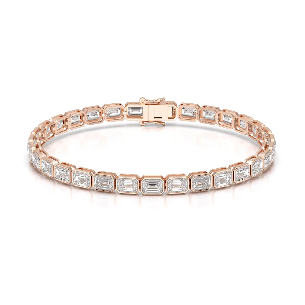 9.90 CT Emerald Cut Diamond Bezel Tennis Bracelet Jama Jewels