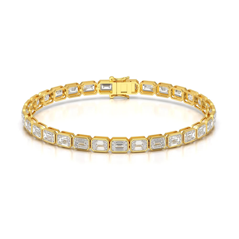 9.90 CT Emerald Cut Diamond Bezel Tennis Bracelet Jama Jewels
