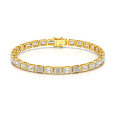 9.90 CT Emerald Cut Diamond Bezel Tennis Bracelet Jama Jewels