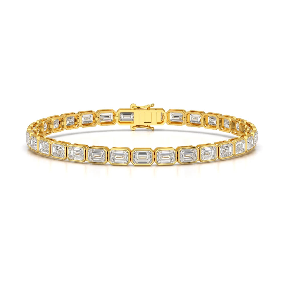 9.90 CT Emerald Cut Diamond Bezel Tennis Bracelet Jama Jewels