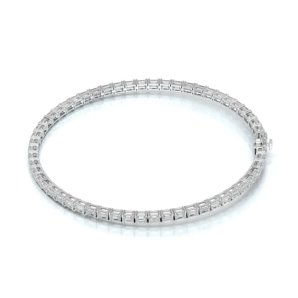 5.10 CT Emerald Cut East-West Diamond Tennis Bracelet