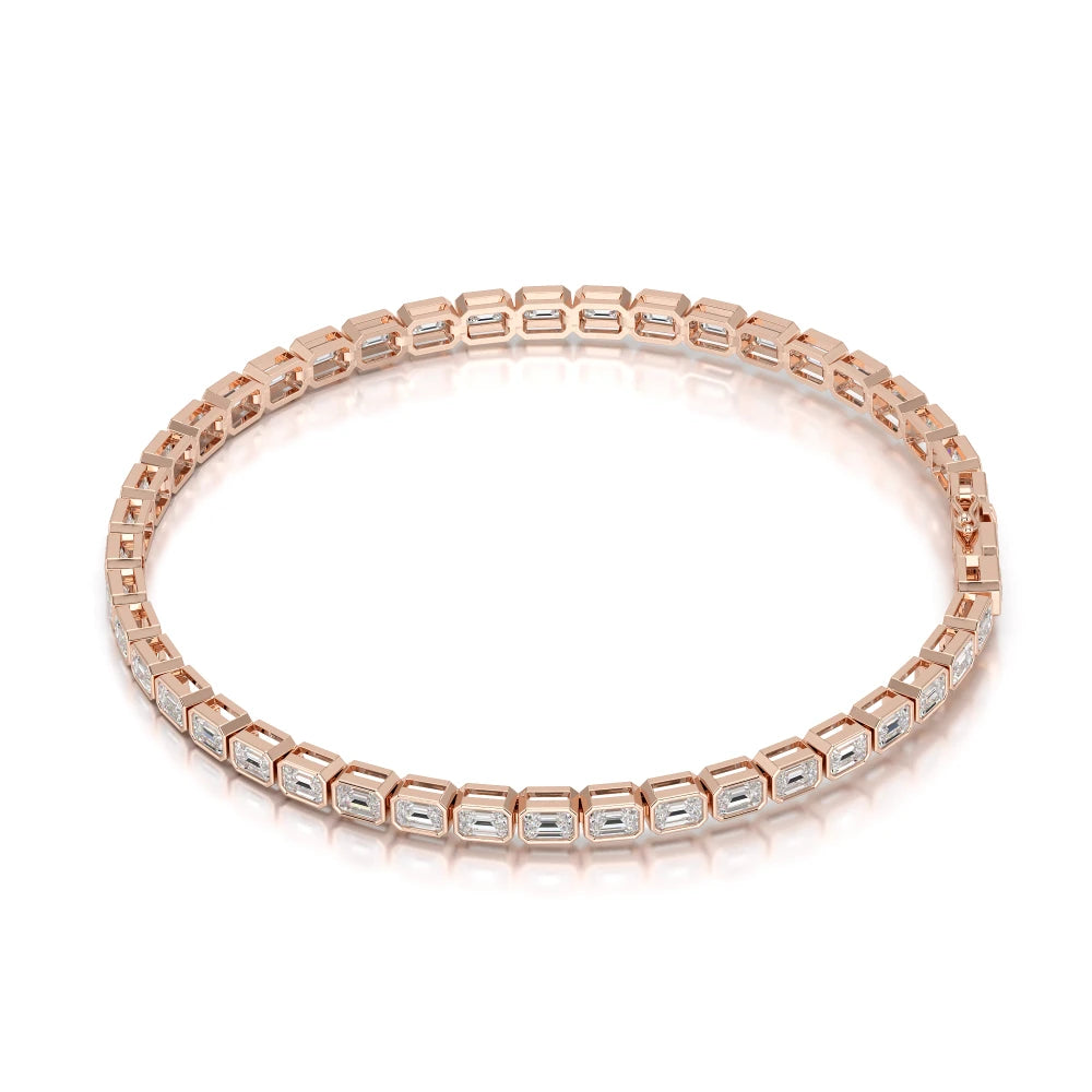 4.50 CT Bezel Emerald Cut Diamond Tennis Bracelet Jama Jewels