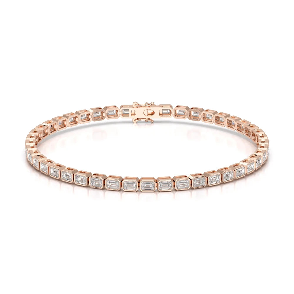 4.50 CT Bezel Emerald Cut Diamond Tennis Bracelet Jama Jewels