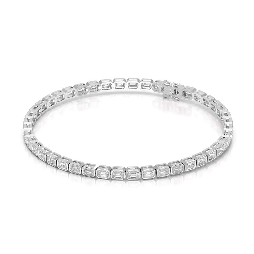 4.50 CT Bezel Emerald Cut Diamond Tennis Bracelet Jama Jewels
