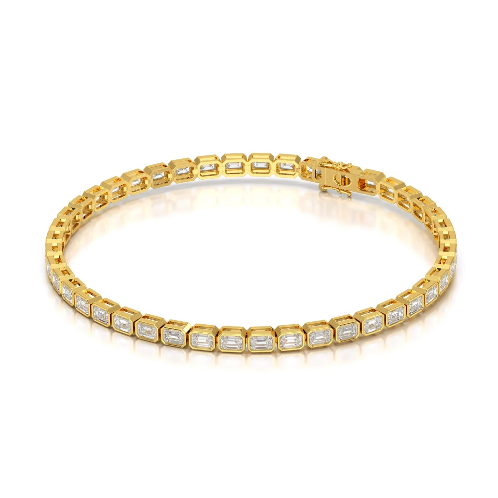 4.50 CT Bezel Emerald Cut Diamond Tennis Bracelet Jama Jewels