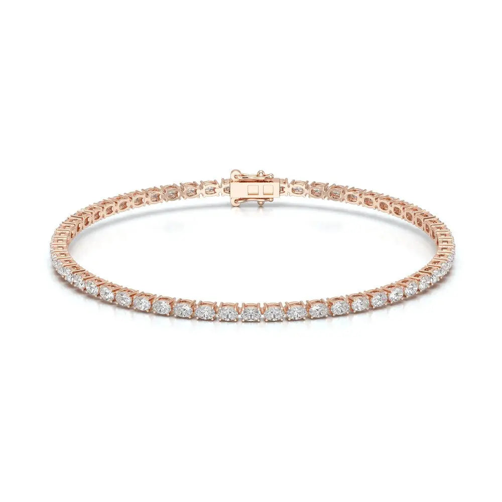 5.16 CT Oval Cut Diamond Tennis Bracelet Rose Gold