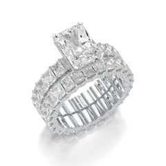 8.70 CT Classic Radiant Cut Diamond Twin Ring Jama Jewels