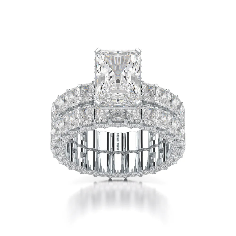 8.70 CT Classic Radiant Cut Diamond Twin Ring Jama Jewels