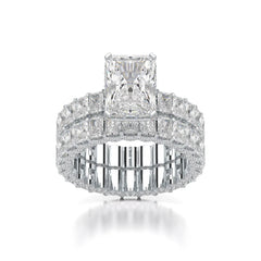 8.70 CT Classic Radiant Cut Diamond Twin Ring Jama Jewels