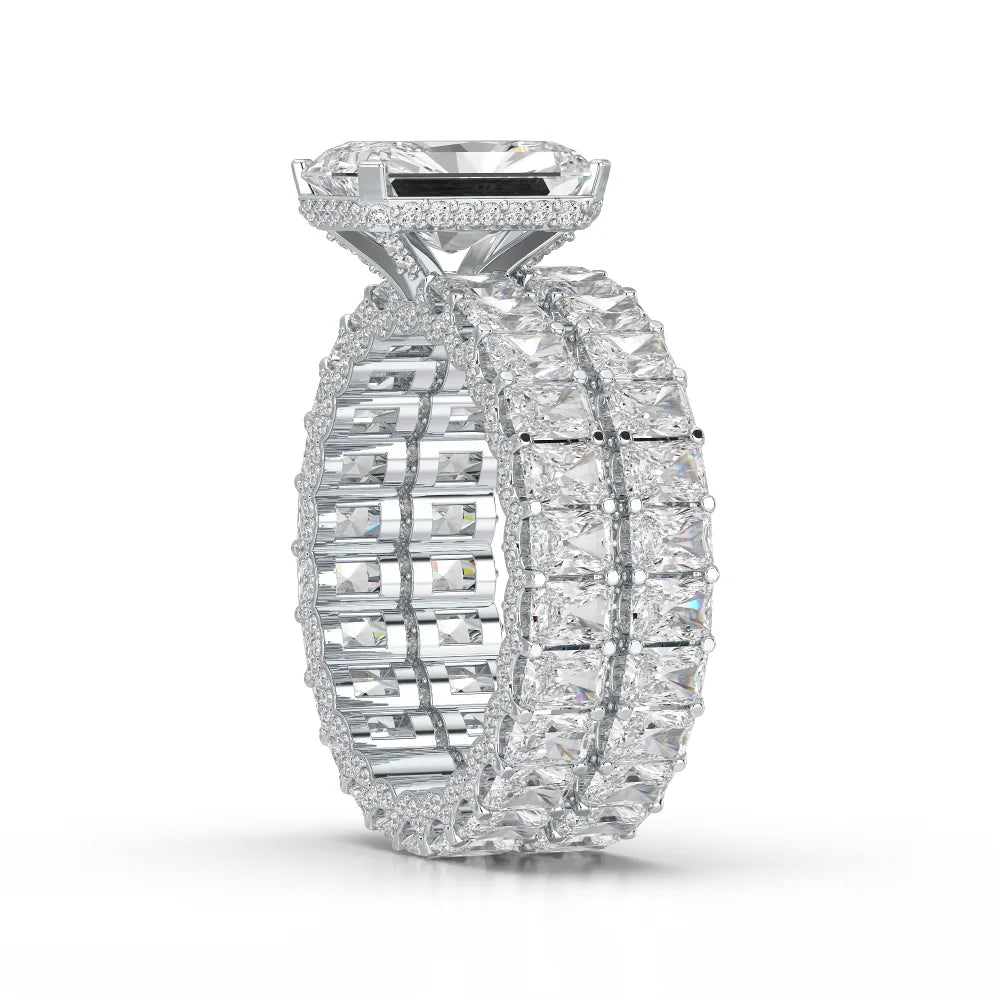 8.70 CT Classic Radiant Cut Diamond Twin Ring Jama Jewels
