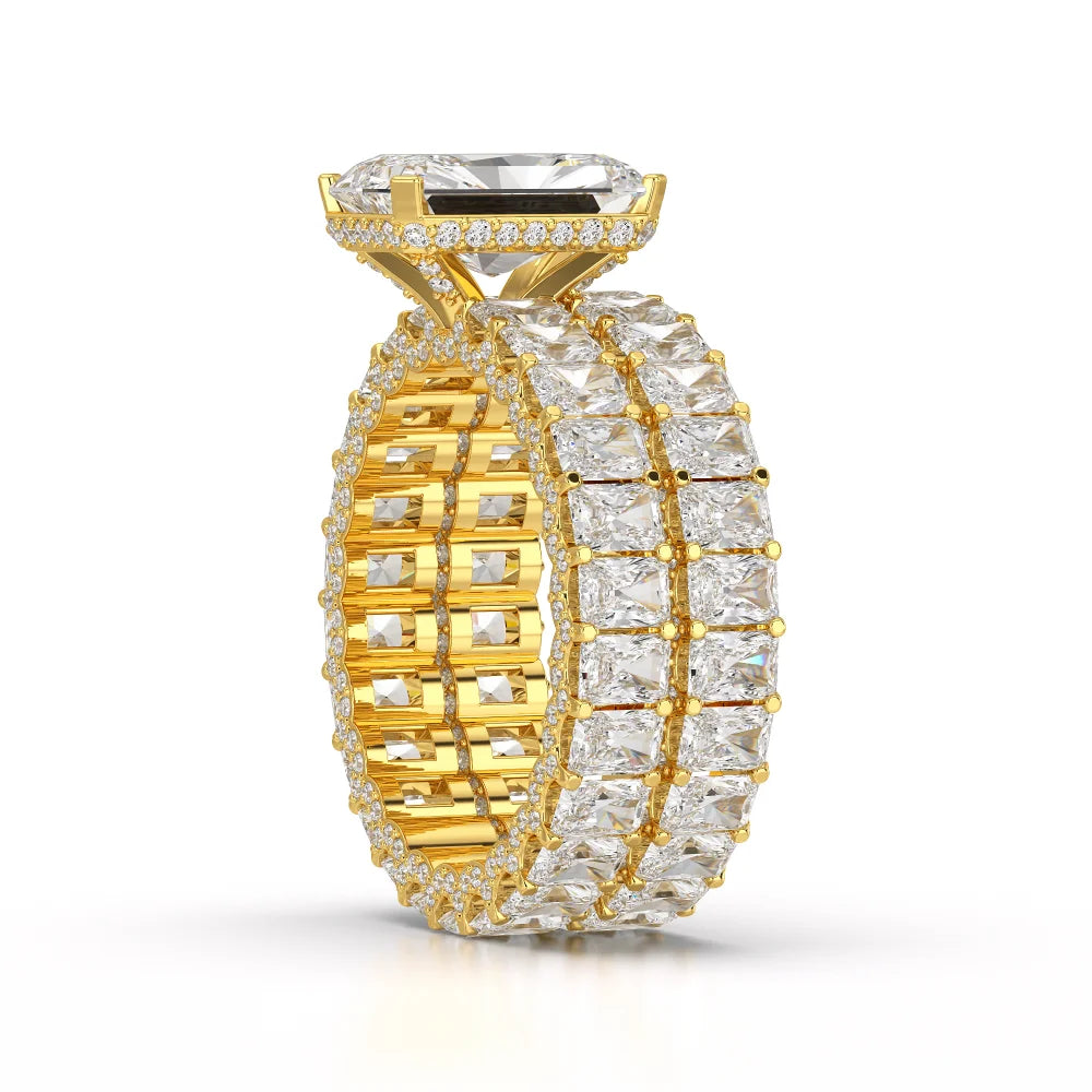 8.70 CT Classic Radiant Cut Diamond Twin Ring Jama Jewels