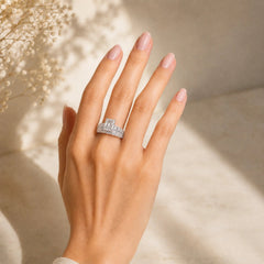 8.70 CT Classic Radiant Cut Diamond Twin Ring Jama Jewels