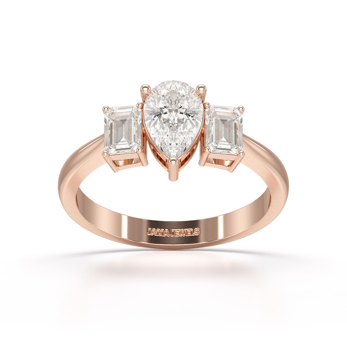 1.3 CT Three Stone Lab Diamond Engagement Ring