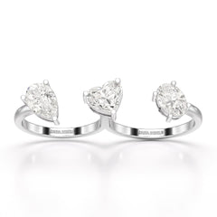 Two Finger Fancy Shape Lab Diamond Ring