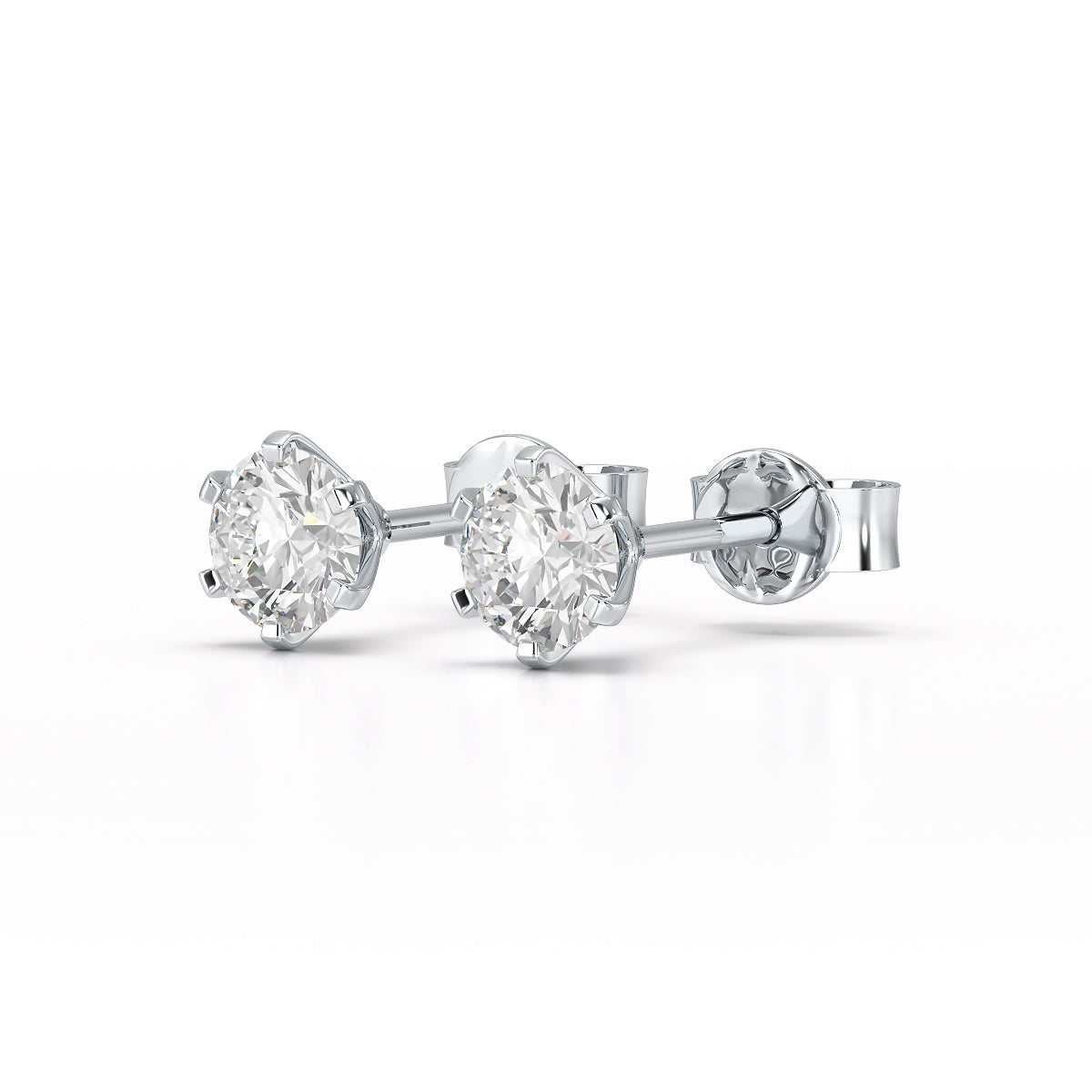 Simple Stud 0.84 CT Round Lab Diamond Earrings - Jama Jewels 