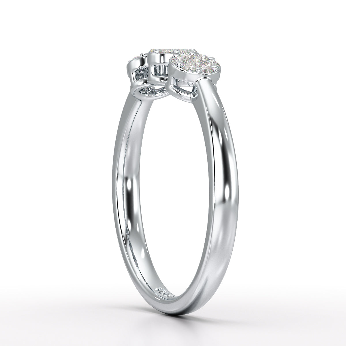 0.21 CT Round Shape Lab Diamonds Engagement Ring