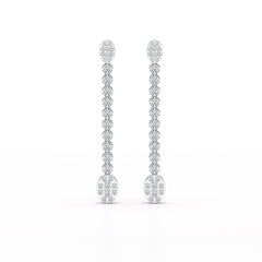 0.89 CT Lab Diamond Dangle Drop Wedding Earrings