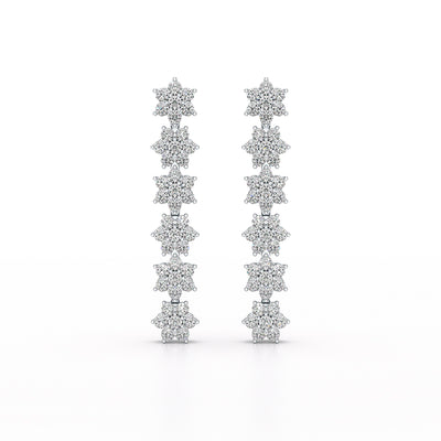 1.35 CT Star Shaped Lab Diamond Dangle Wedding Earrings