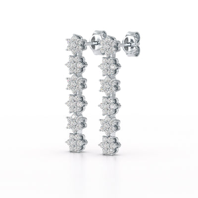 1.35 CT Star Shaped Lab Diamond Dangle Wedding Earrings