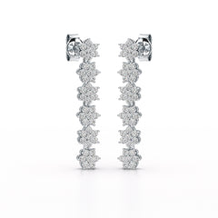 1.35 CT Star Shaped Lab Diamond Dangle Wedding Earrings