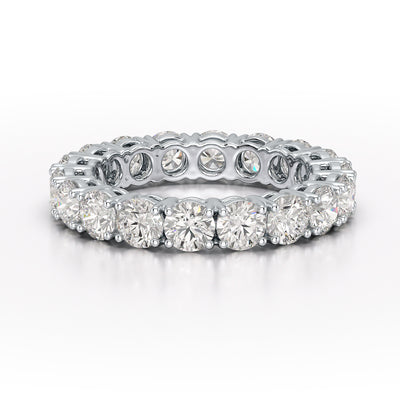 3.69 CT Full Classic Round Cut Lab Diamonds Engagement Ring