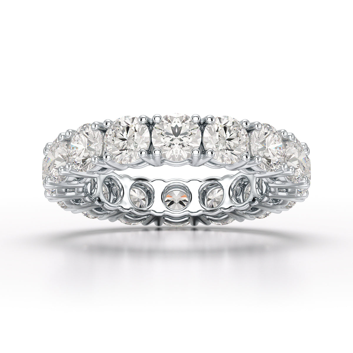 4.06 CT Classic Round Lab Grown Diamonds Engagement Ring