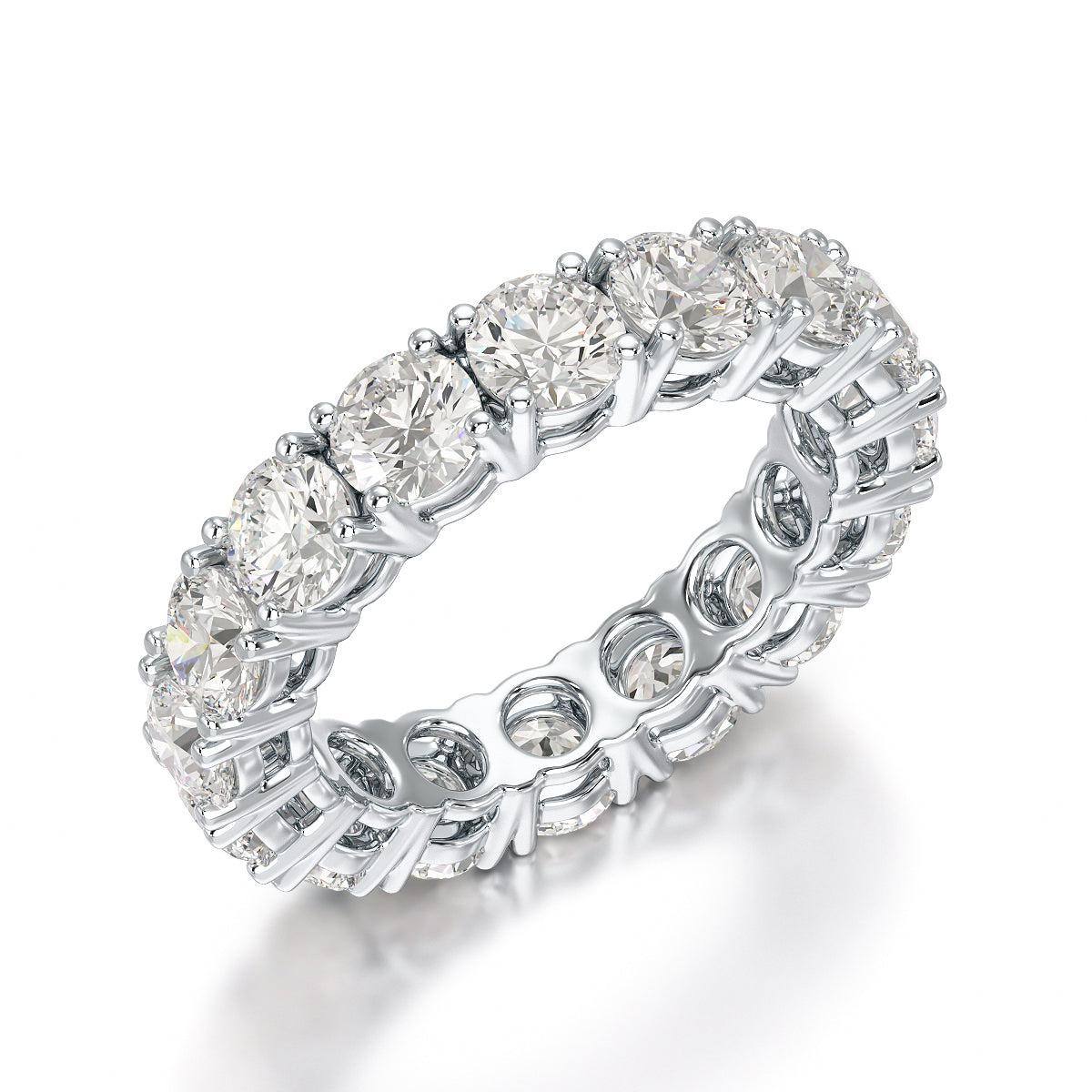 4.06 CT Classic Round Lab Grown Diamonds Engagement Ring
