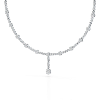 White Gold 2.57 CT Lab Diamond Drop Necklace