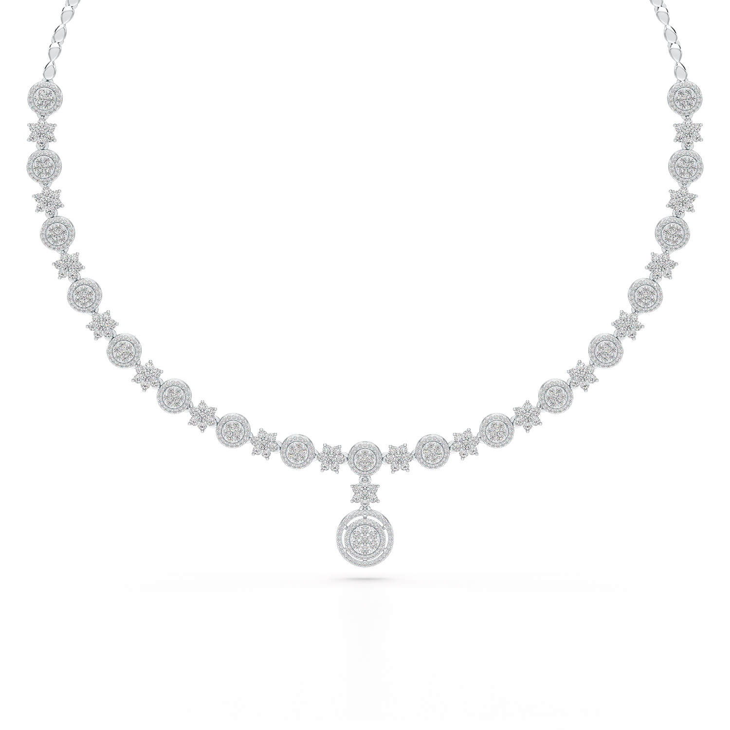 4.59 Carat Lab Grown Diamond Round Shape Necklace