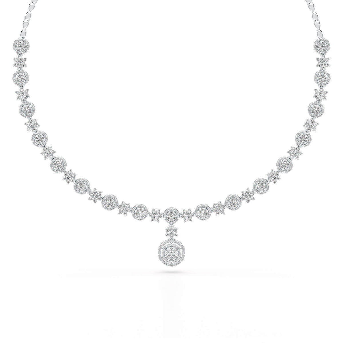 4.59 Carat Lab Grown Diamond Round Shape Necklace