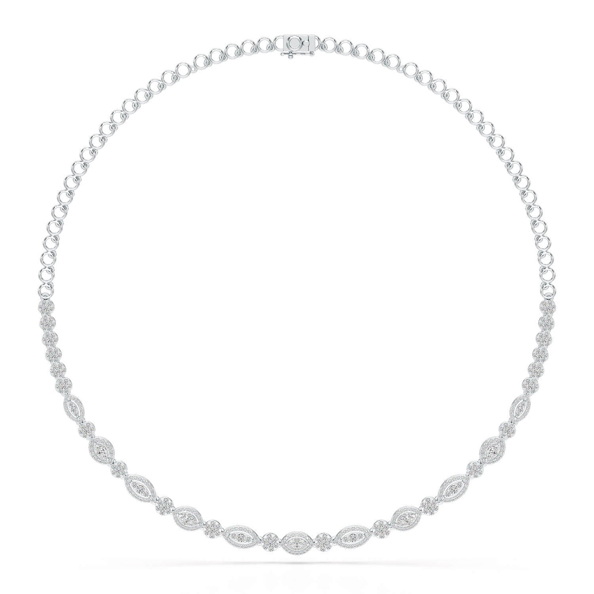 4.53 CT Marquise Cut Lab Diamond Tennis Necklace