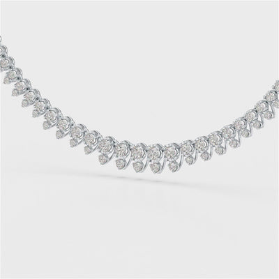 6.8 CT Classic White Gold Collar Diamond Necklace