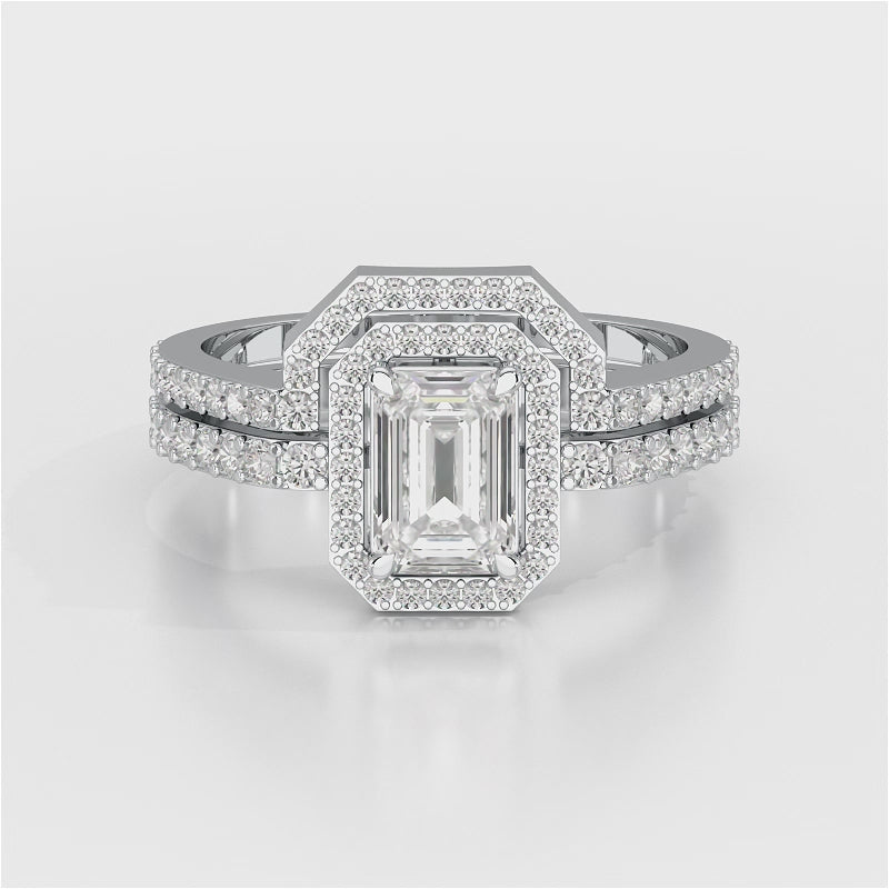 1.63 CT Emerald Cut Lab Diamond Ring