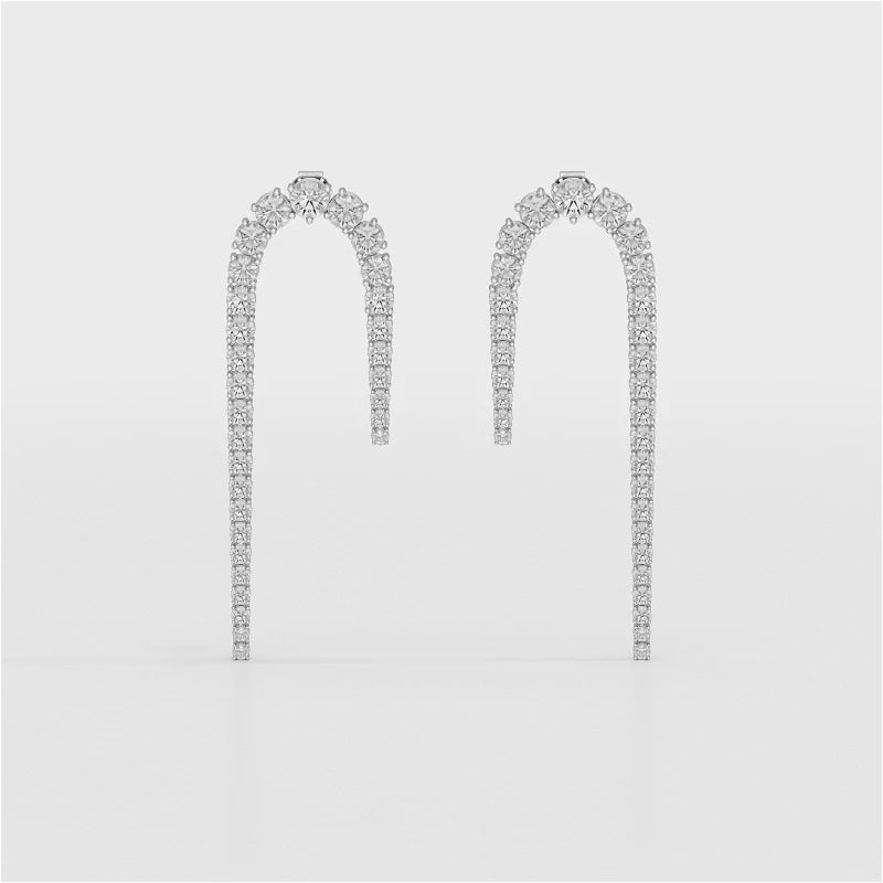 14.26 CT Round Cut Lab Diamond Drop Earrings