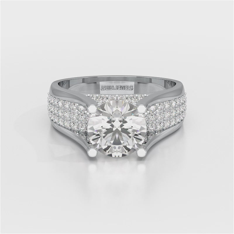 2.6 CT Round Cut Lab Diamond Engagement Ring