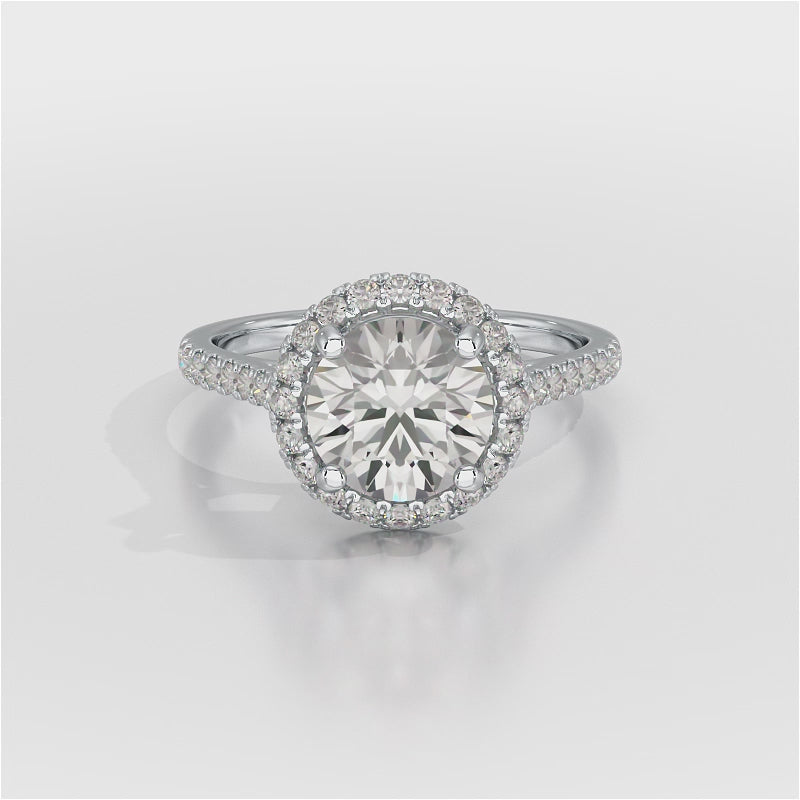 Halo Lab Grown Diamond 2.60 Carat Wedding Ring