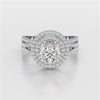 2.15 CT Round Cut Layered Halo Lab Diamond Ring