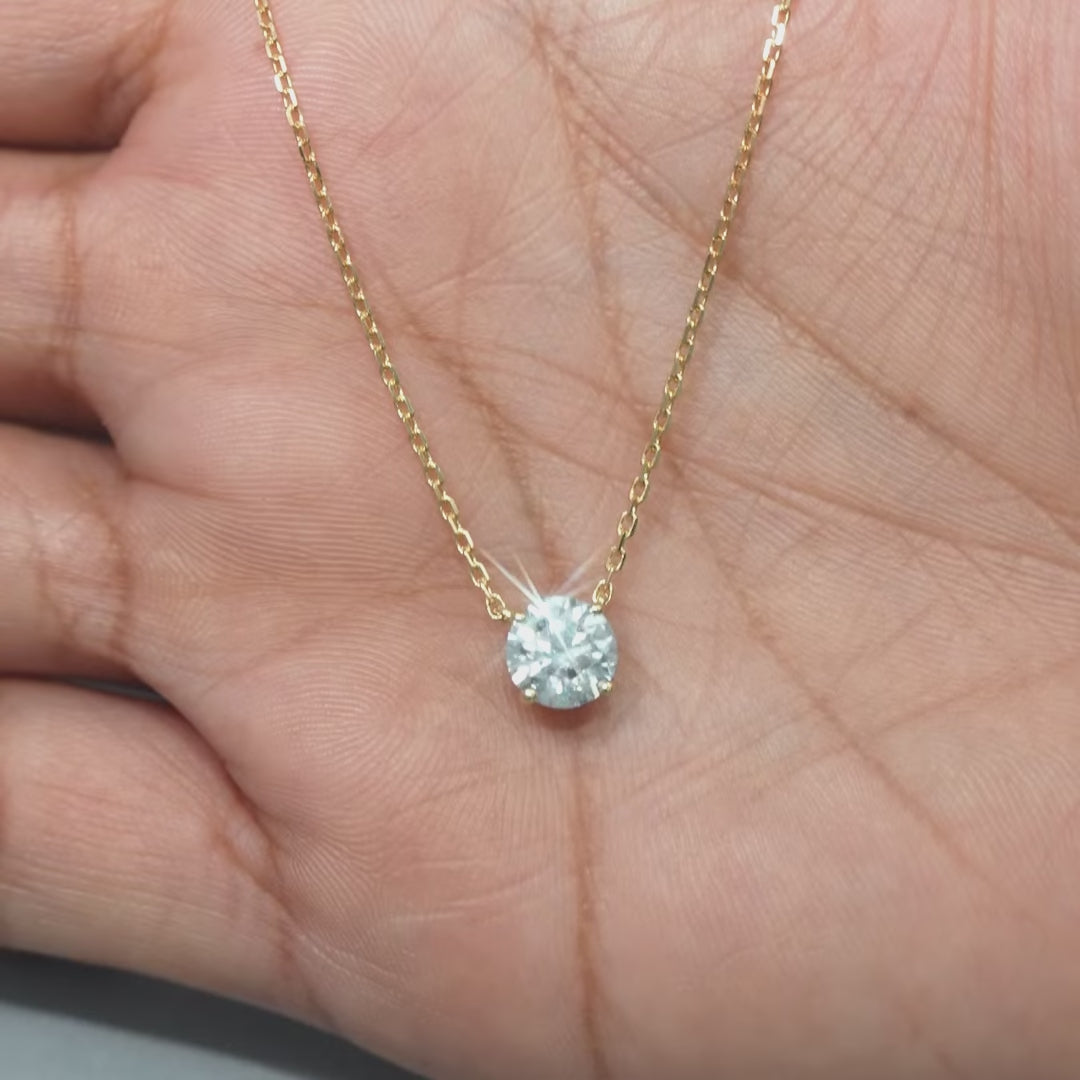 1 CT Round Solitaire Lab Grown Diamond Pendant
