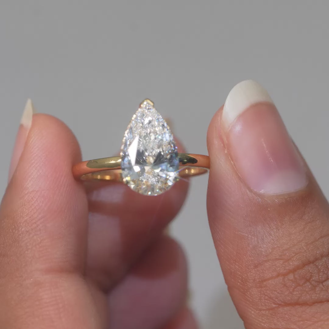 2.70 CT Pear Hidden Halo Solitaire Video