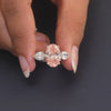 handshot video of 6.50 CT Oval Cut Pink Diamond Three Stone Ring