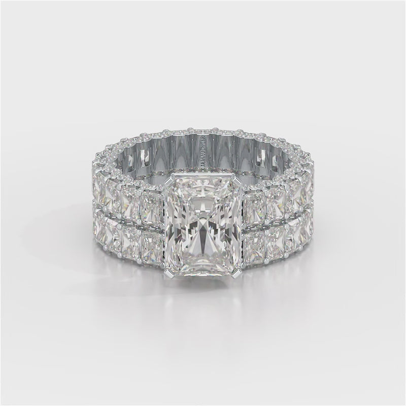 8.70 CT Classic Radiant Cut Diamond Twin Ring