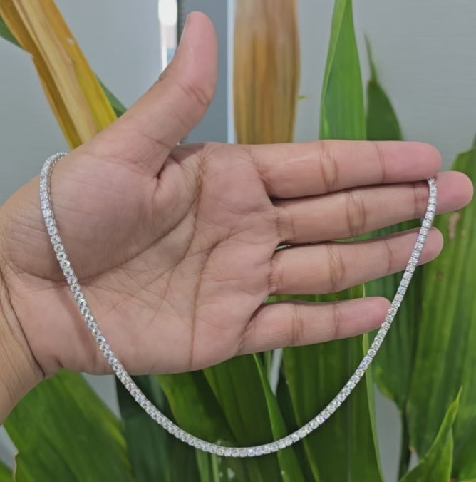 9.85 CT Round Cut Diamond Tennis Necklace (Ready for Delivery)