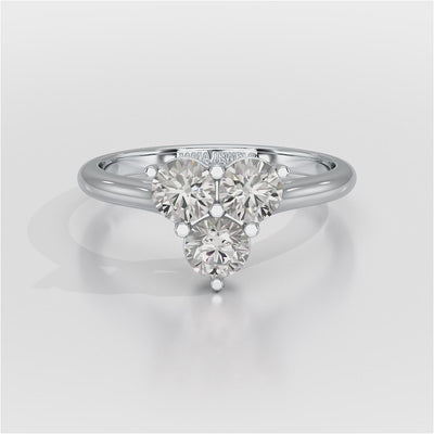 3 Stone Triangle Cut 1.03 CT Lab Diamond Engagement Ring