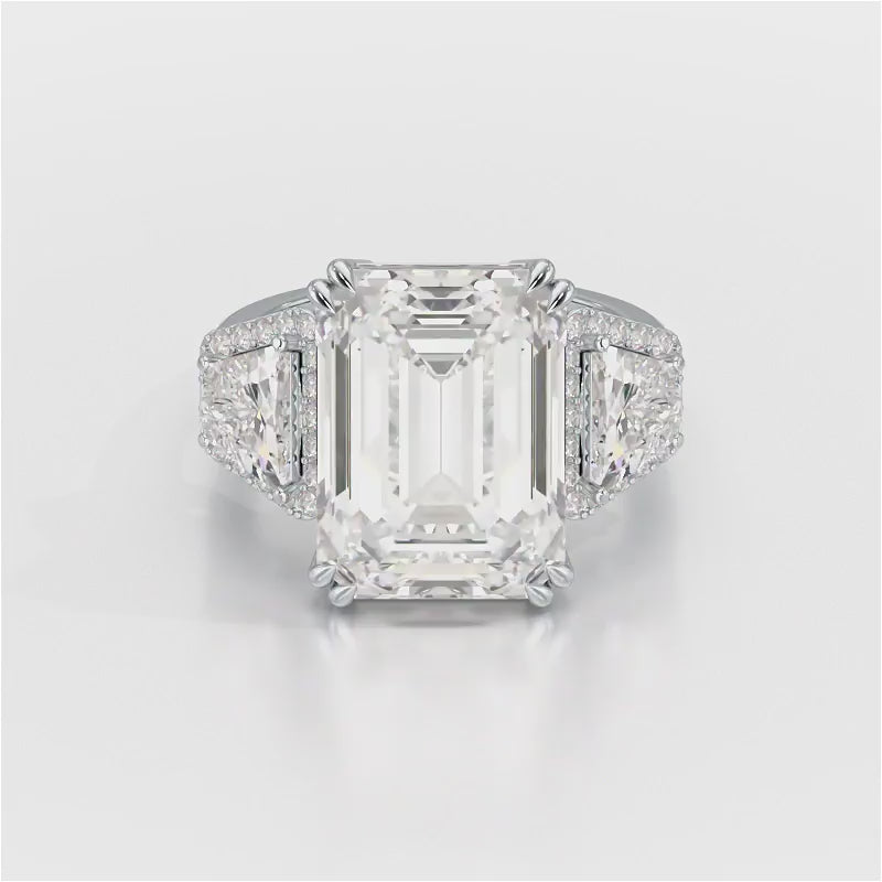 13.49 CT Emerald Cut Lab Diamond Ring