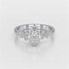 1.80 CT Oval Cut Ring with Round Side Diamonds