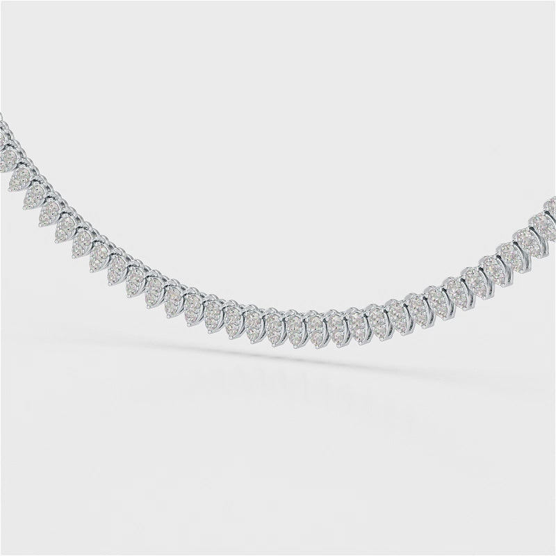 Classic White Gold 4.62 Carat Tennis Necklaces