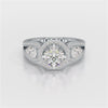 2.09 CT Round Cut Halo Lab Diamond Engagement Ring